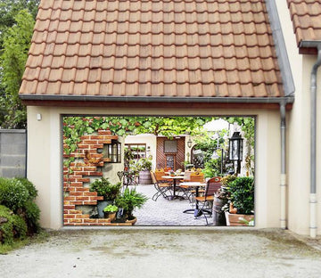 3D Restaurant Bricks Ivy 293 Garage Door Mural Wallpaper AJ Wallpaper 