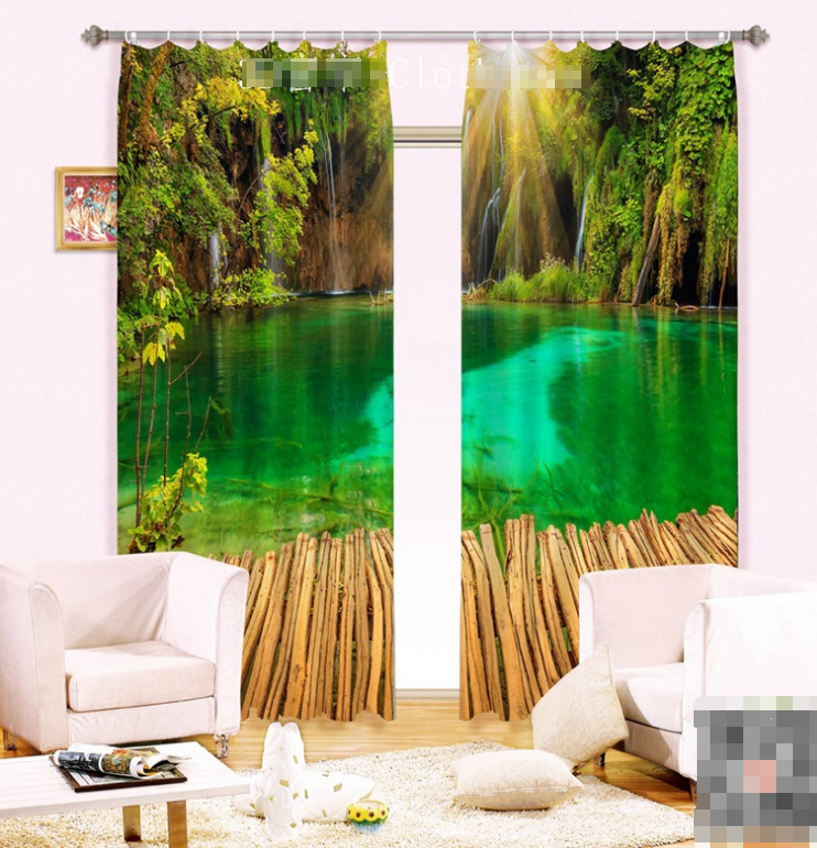 3D Lake Scenery 1016 Curtains Drapes Wallpaper AJ Wallpaper 