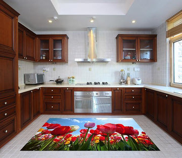 3D Tulip Flowers 654 Kitchen Mat Floor Mural Wallpaper AJ Wallpaper 