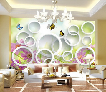 Butterflies And Circles Wallpaper AJ Wallpaper 