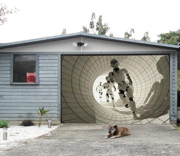 3D Robots Tunnel 337 Garage Door Mural Wallpaper AJ Wallpaper 