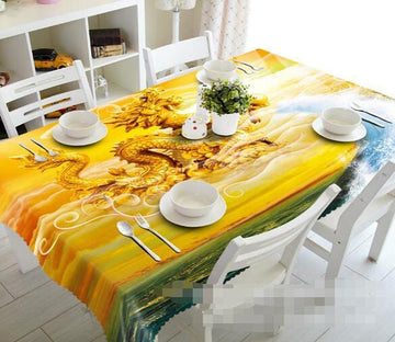3D Golden Dragon 962 Tablecloths Wallpaper AJ Wallpaper 