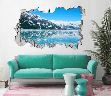 3D Snow Lake 130 Broken Wall Murals Wallpaper AJ Wallpaper 