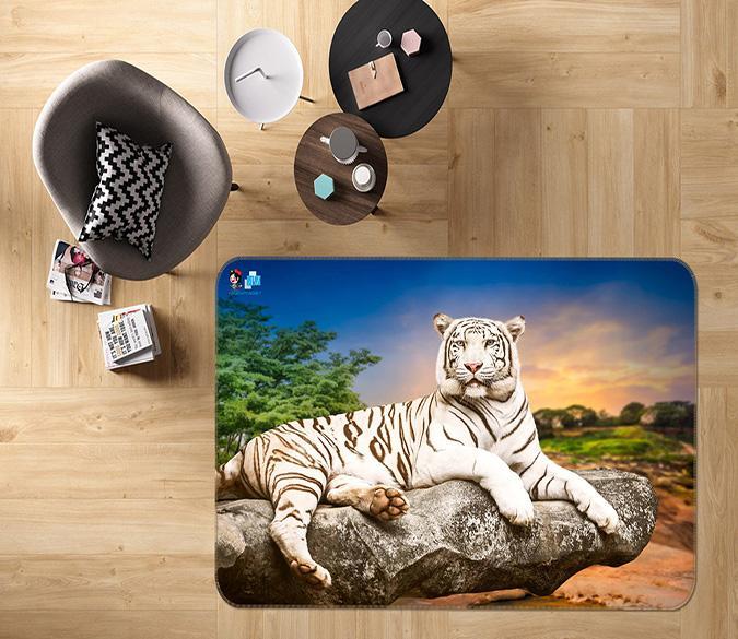 3D Stone Tiger 283 Non Slip Rug Mat Mat AJ Creativity Home 