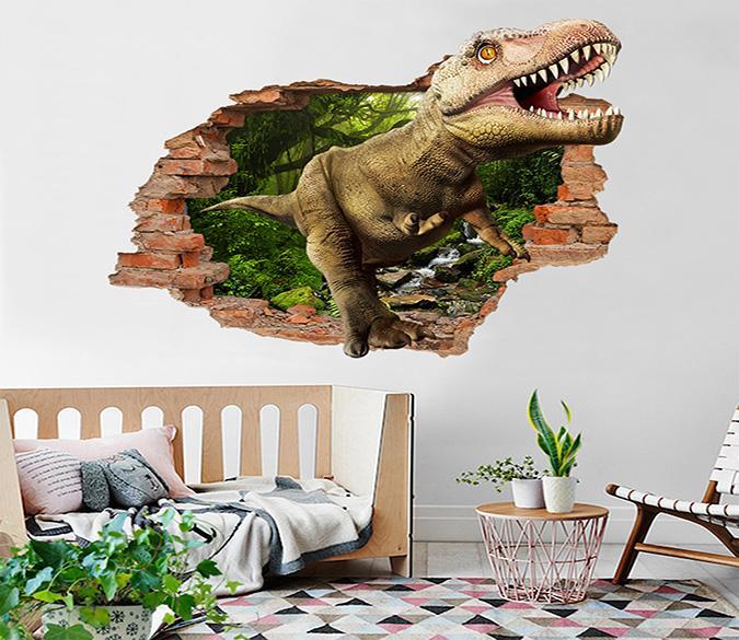 3D Forest Big Dinosaur 100 Broken Wall Murals Wallpaper AJ Wallpaper 
