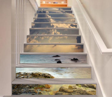 3D Sea Sunset 1305 Stair Risers Wallpaper AJ Wallpaper 