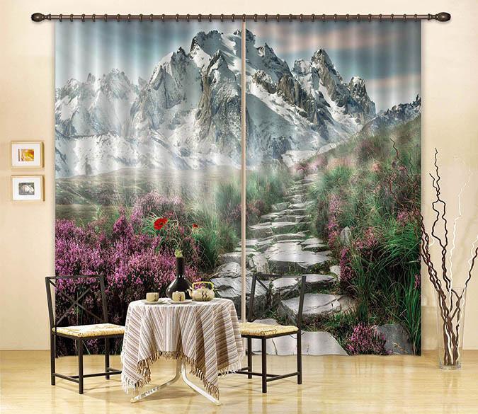3D Mountain Stone Road 78 Curtains Drapes Wallpaper AJ Wallpaper 
