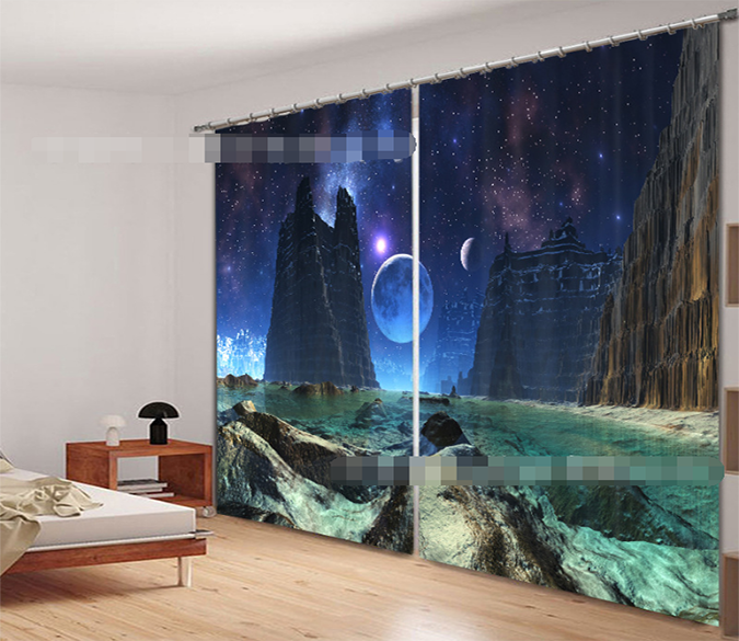 3D Exoplanet Sea Scenery 918 Curtains Drapes Wallpaper AJ Wallpaper 