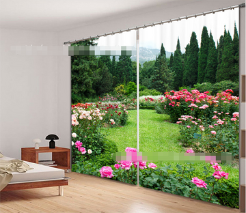 3D Park Lawn Flowers 2213 Curtains Drapes Wallpaper AJ Wallpaper 