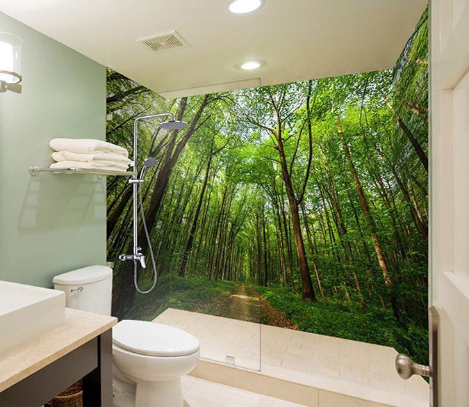 3D Green Forest Path 46 Bathroom Wallpaper Wallpaper AJ Wallpaper 