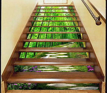 3D Bamboos Stone Road Bird 942 Stair Risers Wallpaper AJ Wallpaper 