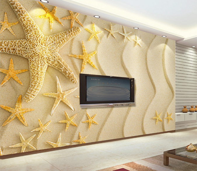 3D Beach Starfishes Wallpaper AJ Wallpaper 