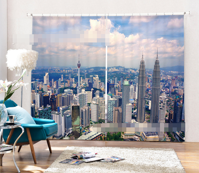 3D Sunny City Scenery 2031 Curtains Drapes Wallpaper AJ Wallpaper 