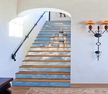 3D Pretty Sky Castle 1599 Stair Risers Wallpaper AJ Wallpaper 