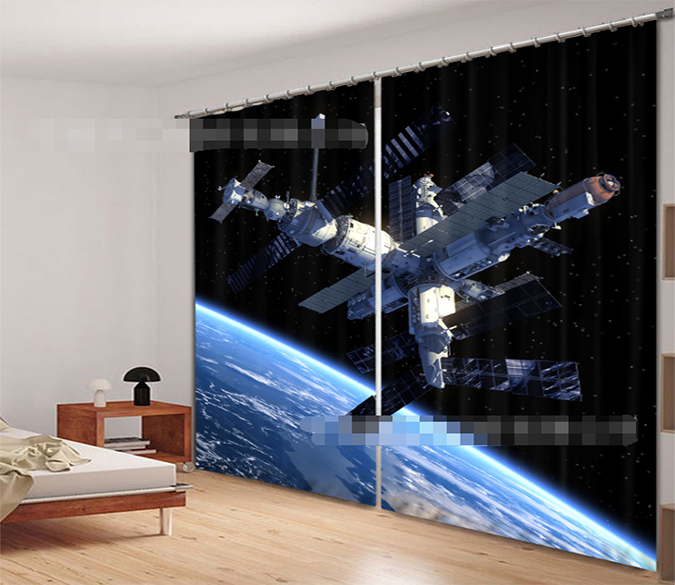3D Earth Satellite 1048 Curtains Drapes Wallpaper AJ Wallpaper 