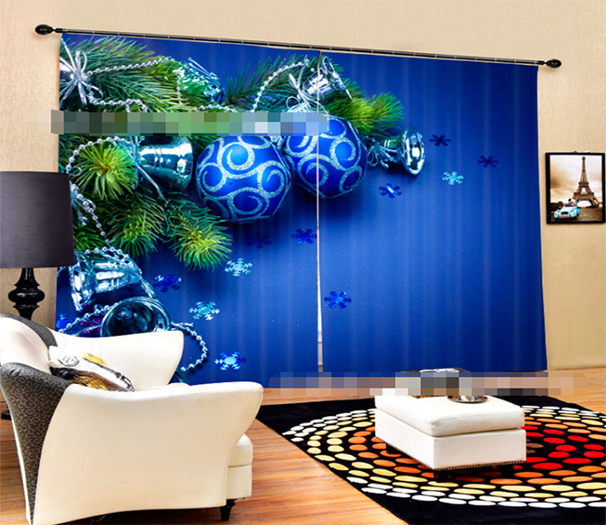 3D Christmas Tree Twinkle Balls 2065 Curtains Drapes Wallpaper AJ Wallpaper 
