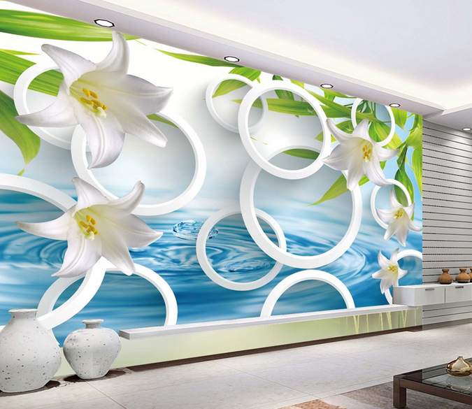 Lilies And Circles Wallpaper AJ Wallpaper 2 