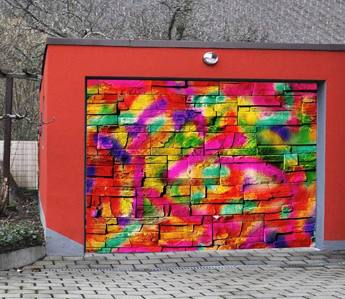 3D Bricks Graffiti 346 Garage Door Mural Wallpaper AJ Wallpaper 