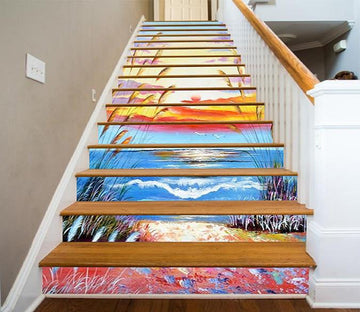 3D Sea Painting 1511 Stair Risers Wallpaper AJ Wallpaper 