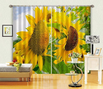 3D Bright Sunflowers 616 Curtains Drapes Wallpaper AJ Wallpaper 
