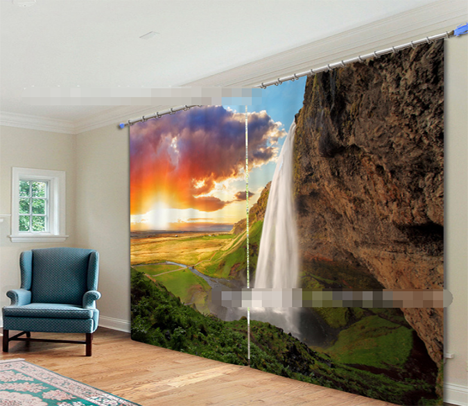 3D Waterfall Scenery 922 Curtains Drapes Wallpaper AJ Wallpaper 