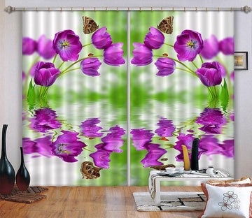 3D Flowers Butterflies Curtains Drapes Wallpaper AJ Wallpaper 