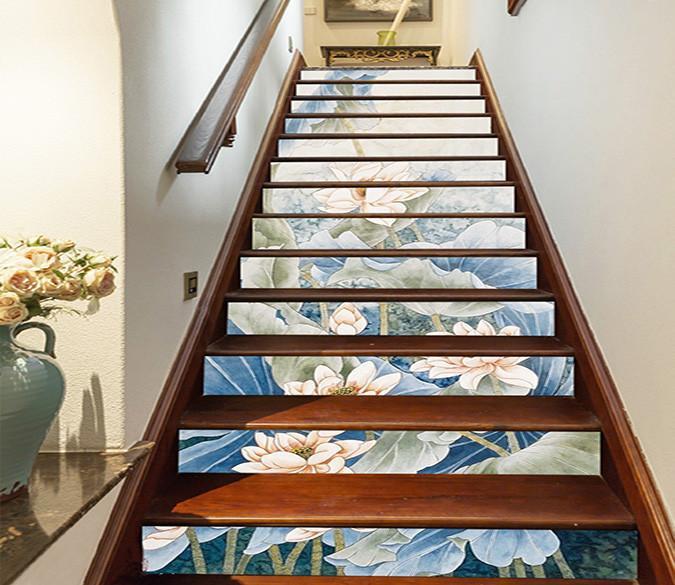 3D Elegant Lotus Flowers 1568 Stair Risers Wallpaper AJ Wallpaper 