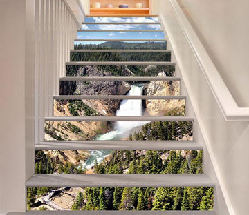 3D Valley River Waterfall 906 Stair Risers Wallpaper AJ Wallpaper 