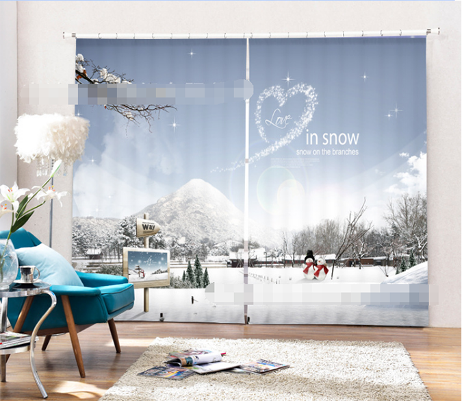 3D Pretty Winter 2032 Curtains Drapes Wallpaper AJ Wallpaper 