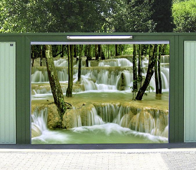 3D River Waterfalls Trees 261 Garage Door Mural Wallpaper AJ Wallpaper 