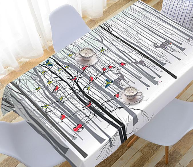 3D Bare Trees Birds 498 Tablecloths Wallpaper AJ Wallpaper 