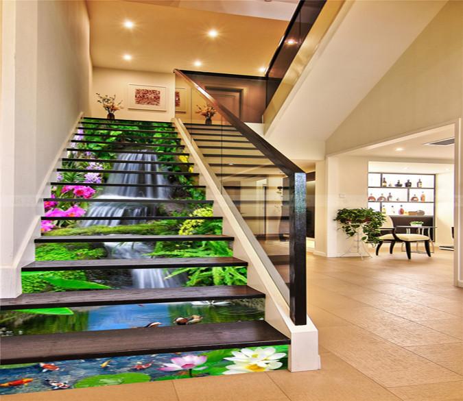 3D Beautiful Stream 569 Stair Risers Wallpaper AJ Wallpaper 