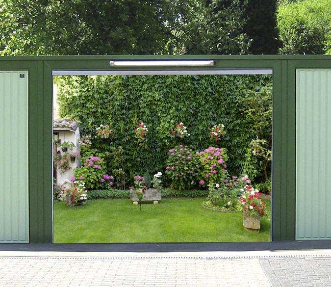 3D Garden Flowers And Ivy 280 Garage Door Mural Wallpaper AJ Wallpaper 