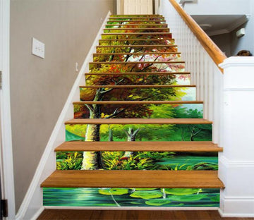 3D Pretty Trees 311 Stair Risers Wallpaper AJ Wallpaper 