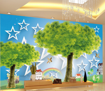 Lush Trees And Stars Wallpaper AJ Wallpaper 