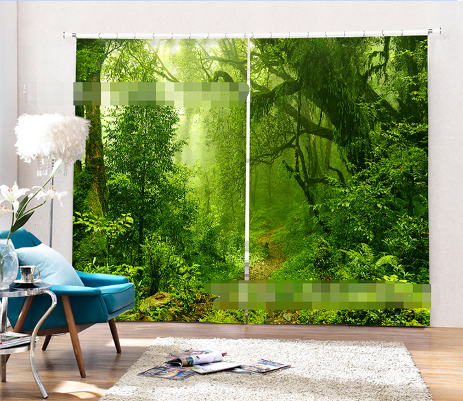 3D Misty Thick Forest 1049 Curtains Drapes Wallpaper AJ Wallpaper 
