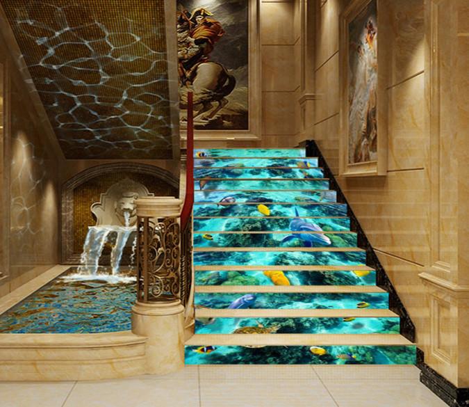 3D Seabed Scenery 590 Stair Risers Wallpaper AJ Wallpaper 