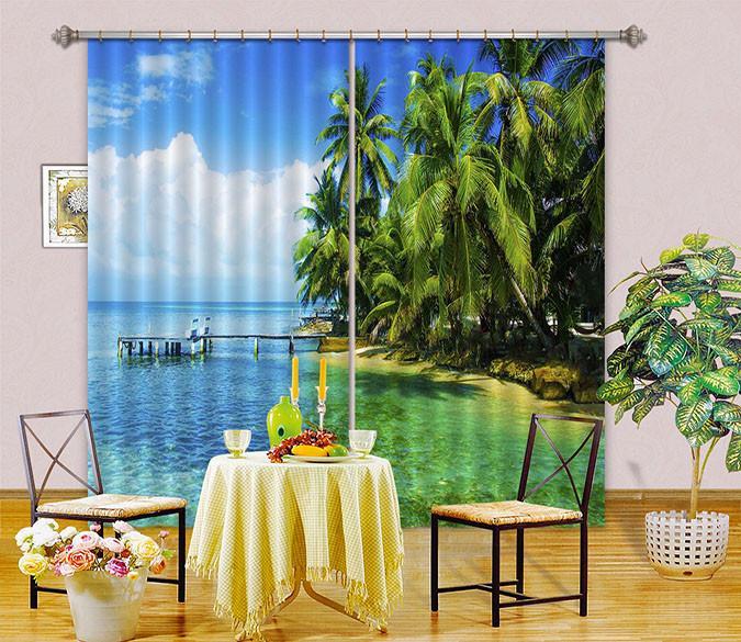 3D Pretty Sea Scenery 132 Curtains Drapes Wallpaper AJ Wallpaper 