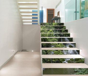 3D Forest Hidden Stream 100 Stair Risers Wallpaper AJ Wallpaper 