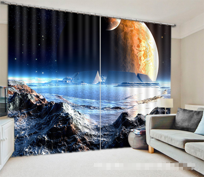 3D Space Planet Scenery 1339 Curtains Drapes Wallpaper AJ Wallpaper 