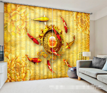 3D Fishes And Gem 1322 Curtains Drapes Wallpaper AJ Wallpaper 