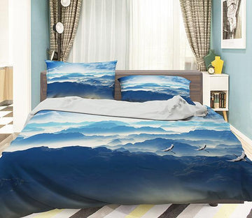 3D Mountains Flying Birds 232 Bed Pillowcases Quilt Wallpaper AJ Wallpaper 