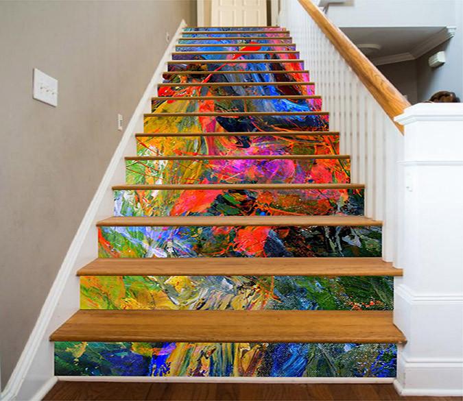 3D Color Painting 1146 Stair Risers Wallpaper AJ Wallpaper 
