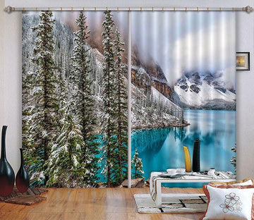 3D Snow Lake 22 Curtains Drapes Wallpaper AJ Wallpaper 