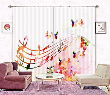 3D Dancing Music Stave 2268 Curtains Drapes Wallpaper AJ Wallpaper 
