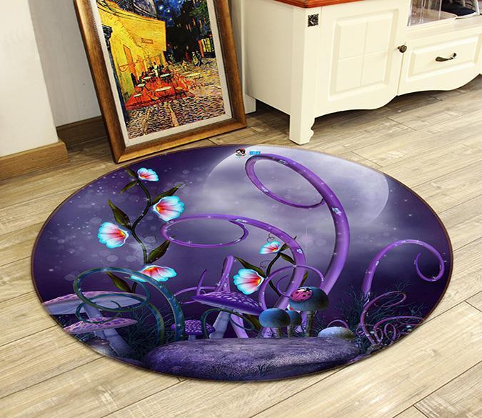 3D Mushrooms 119 Round Non Slip Rug Mat Mat AJ Creativity Home 