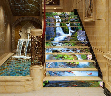 3D Mountain Creek Carps 1424 Stair Risers Wallpaper AJ Wallpaper 