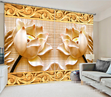 3D Flowers Carving Pattern 1009 Curtains Drapes Wallpaper AJ Wallpaper 