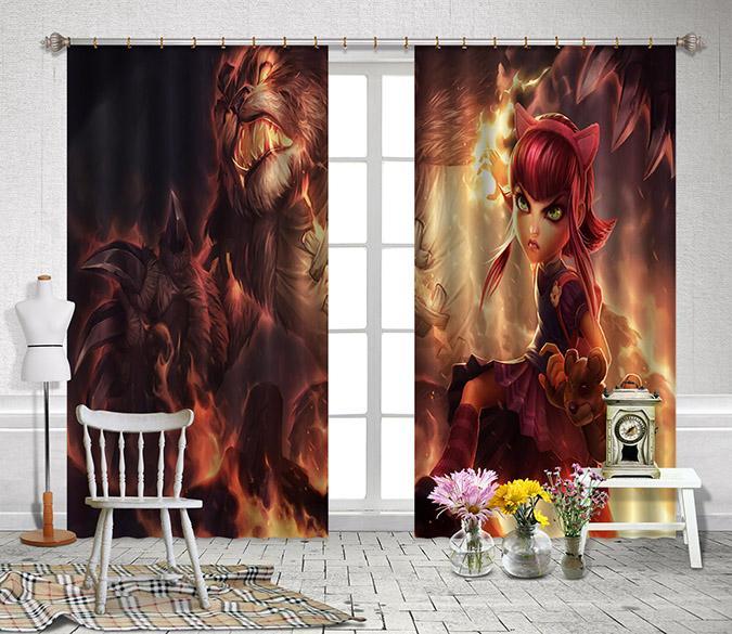 3D Handsome Girl Monster 2378 Curtains Drapes Wallpaper AJ Wallpaper 