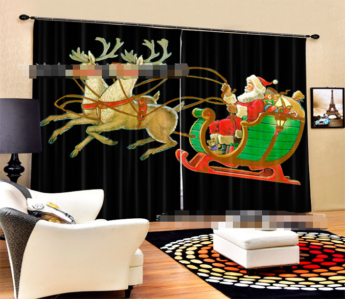 3D Flying Santa Claus 1356 Curtains Drapes Wallpaper AJ Wallpaper 